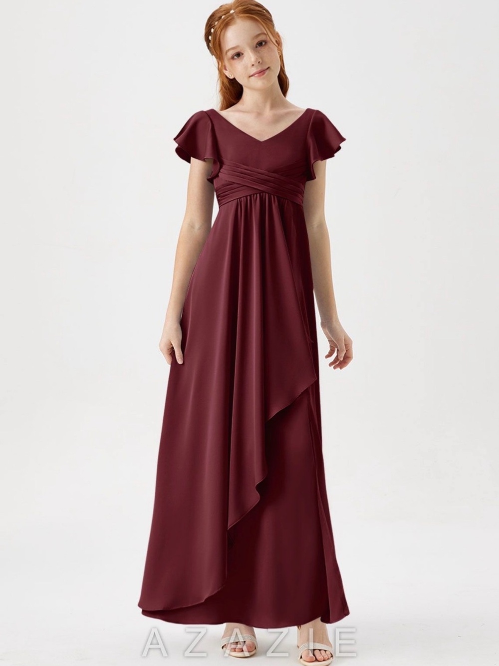 Azazie Girls' Cabernet Dress - Picture 3 of 5